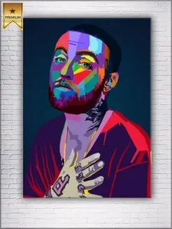 Картина на холсте Mac Miller WPAP Pop Art 50х70