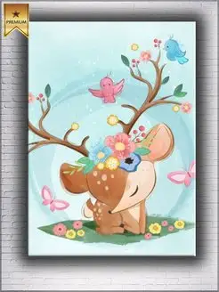 Картина на холсте Cute deer 50х70