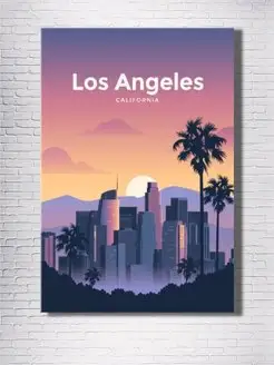 Картина на холсте Travel poster Los Angeles 20х30