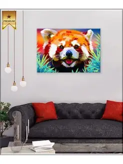 Картина на холсте Red Panda Bamboo 30х40см