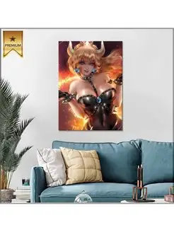 Картина на холсте Princess Bowsette art 60х80