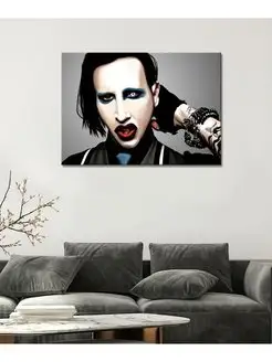 Картина на холсте Marilyn Manson браслеты 60х80