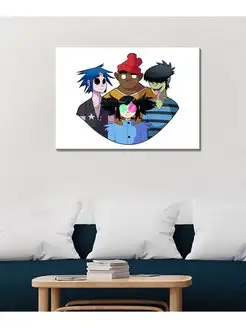 Картина на холсте Gorillaz вместе 40х60