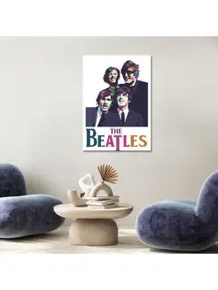 Картина на холсте The Beatles фиолетовый 60х80