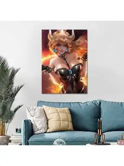 Картина на холсте Princess Bowsette art 30х40