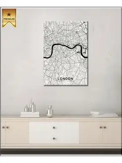 Картина на холсте London карта 50х70