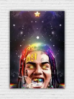 Картина на холсте 6ix9ine 30x40