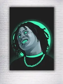 Картина на холсте Trippie Redd Neon Green 40х60