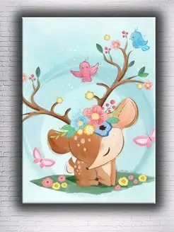 Картина на холсте Cute deer 30х40