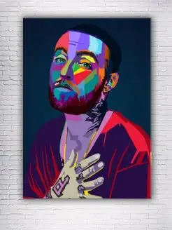 Картина на холсте Mac Miller WPAP Pop Art 30х40