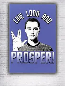 Картина на холсте Life long and prosper Шелдон Купер 30х40