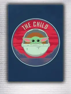 Картина на холсте The child Мандалорец 30х40