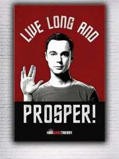 Картина на холсте Life long and prosper Шелдон 40х60