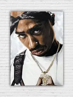 Картина на холсте 2pac 40x60