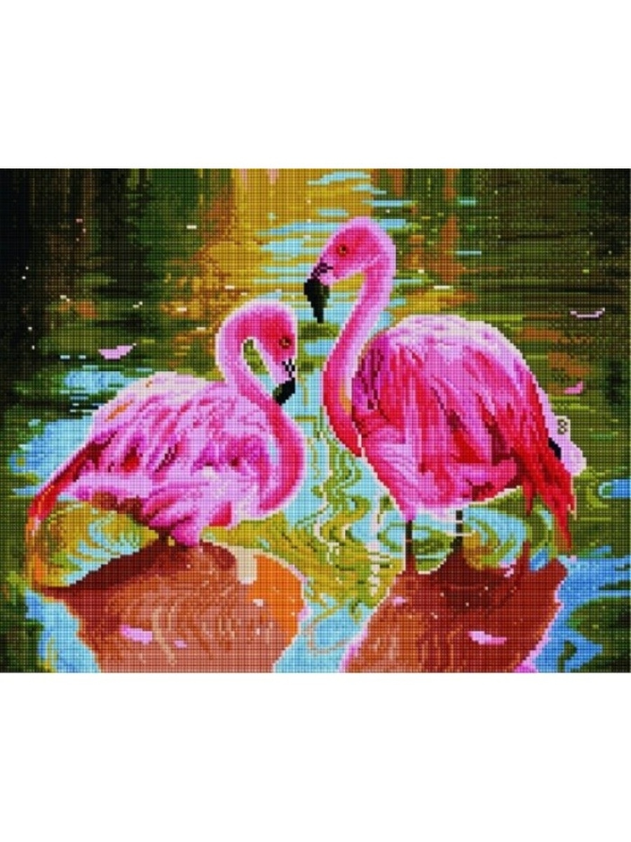 Алмазная мозаика розовый Фламинго