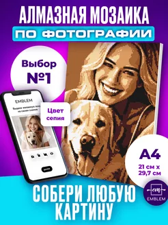 Алмазная мозаика по фотографии на подрамнике А4