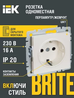 Розетка одноместная с з к без з ш РС11-1-0-БрЖ 16А