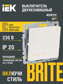 BRITE Выключ. 1-кл. прох. 10А ВС10-1-6-БрЖ жемч