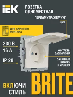 Розетка одноместная с заземлением