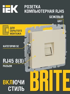 Розетка компьютерная RJ45 кат.5E РК10-БрКр