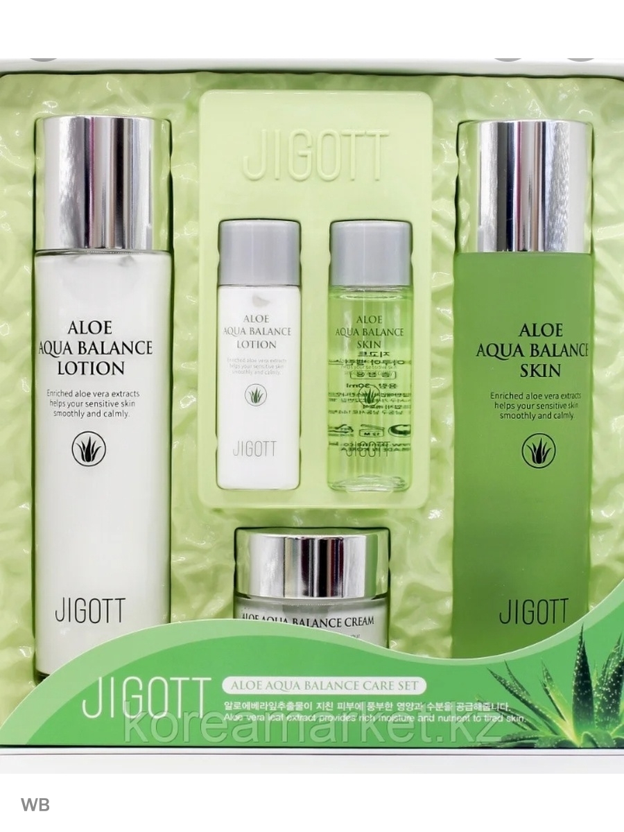 Набор для лица - Aloe Aqua Balance Skin Care 3set (Jigott). Jigott Aloe Aqua Balance Skin Care set3. Набор для лица с алоэ Jigott. Aloe Aqua Balance Skin Care 3setа.