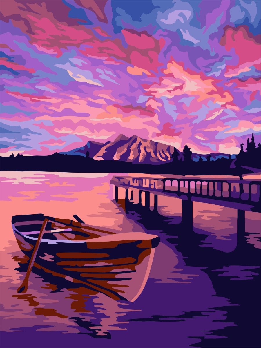Картина фиолетовый закат