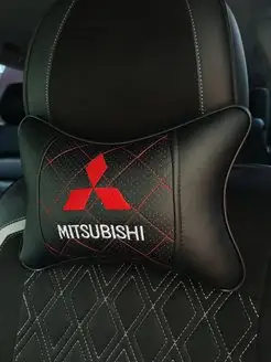 Автомобильная подушка под шею с вышивкой MITSUBISHI