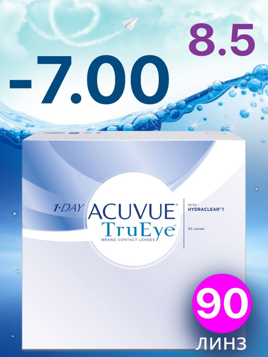 Контактные линзы 1 Day Acuvue TRUEYE (30 линз) AC 1d te 8.5 -4.00. Acuvue TRUEYE отзывы.