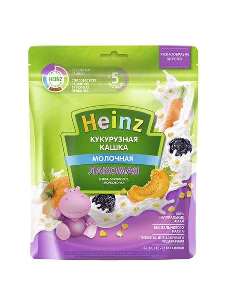 Heinz лакомая каша кукурузная тыква чернослив морковочка