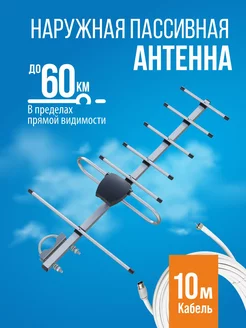 Телевизионная антенна наружная BAS-1156-Р с кабелем