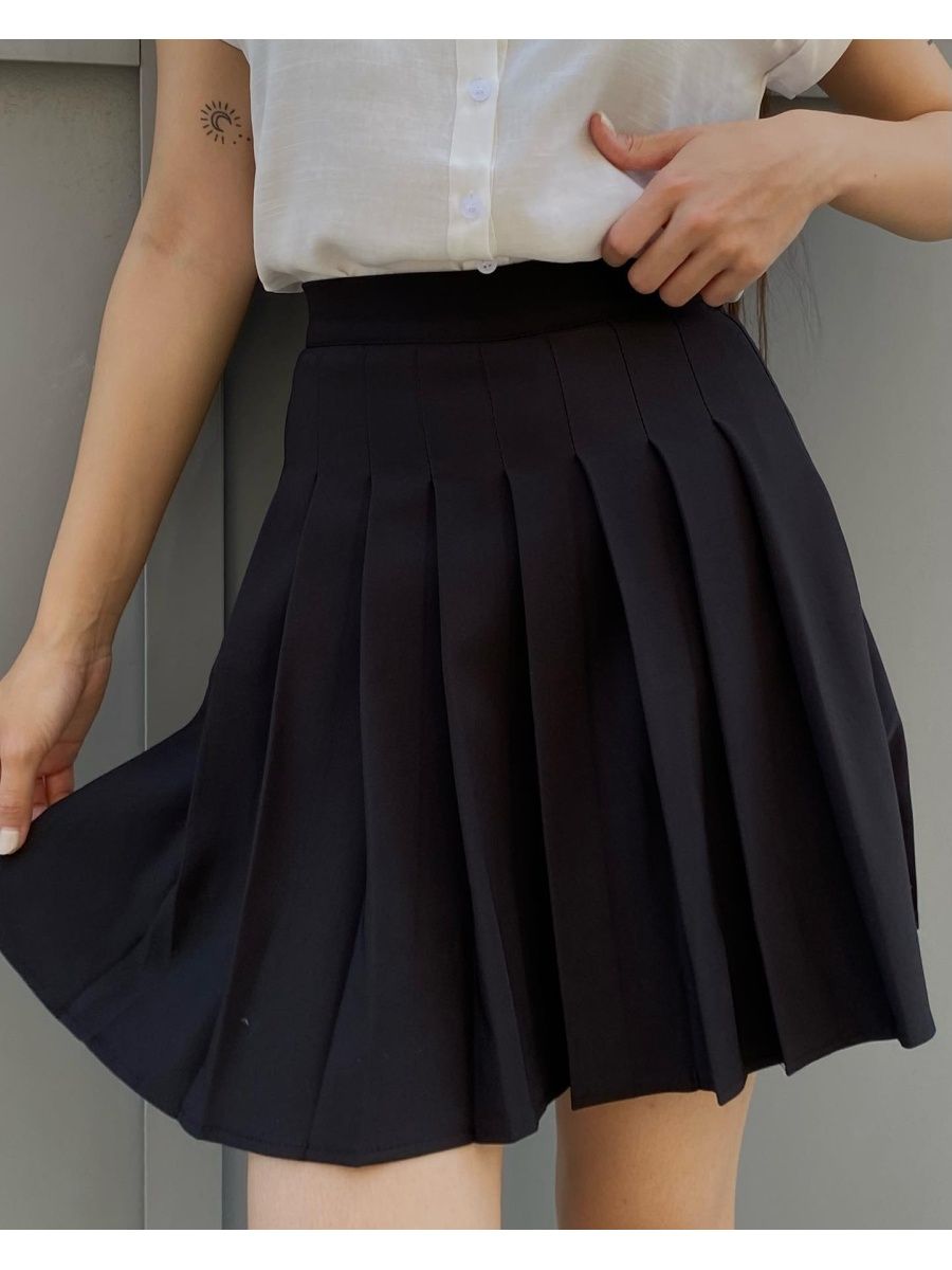 Теннисная юбка черная в школу
