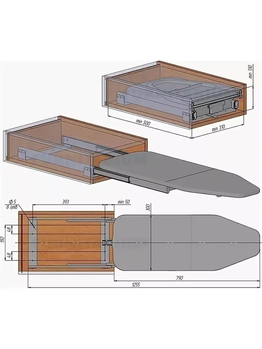 складная гладильная доска для шкафа