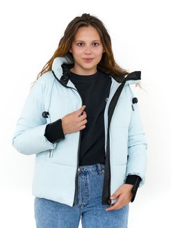 Куртка женская демисезонная с капюшоном молодежная короткая