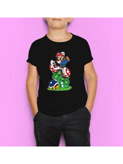 Футболка чёрная Марио. Mario