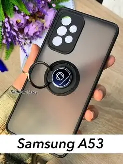 Матовый чехол с кольцом на Samsung A53 Самсунг А53