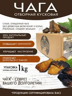 Чага березовая кусковая для иммунитета