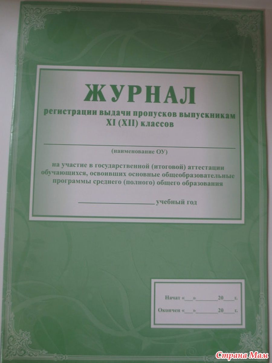 Журнал выдачи временных пропусков образец