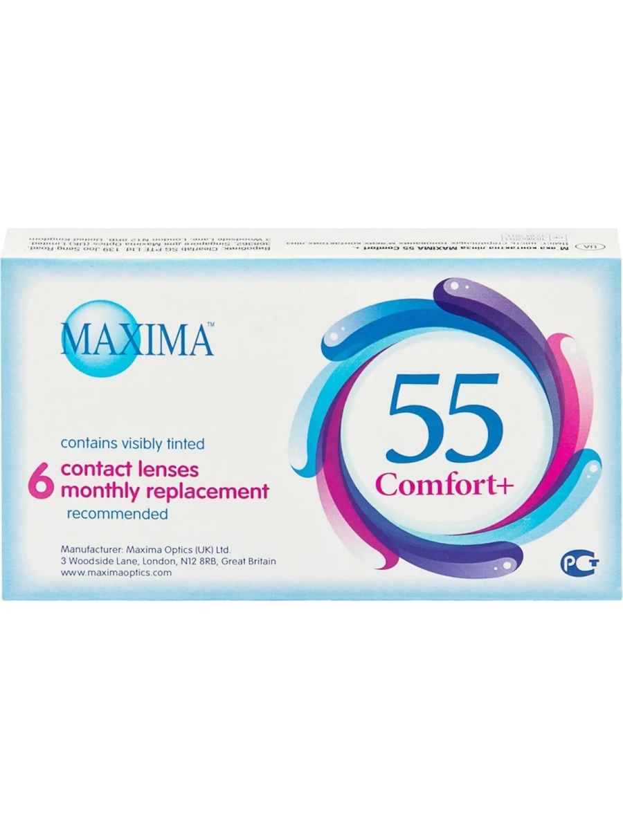 12 plus max. Maxima 55 UV Aspheric (6 линз). Maxima 55 Comfort + контактные линзы.