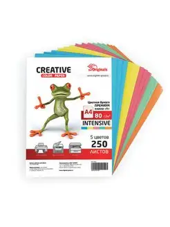 Бумага цветная color, А4, 80г, 2шт