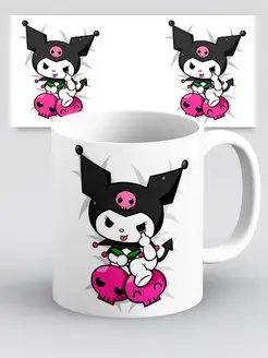 Кружка Hello Kitty Kuromi Хеллоу Китти Куроми показывает фак